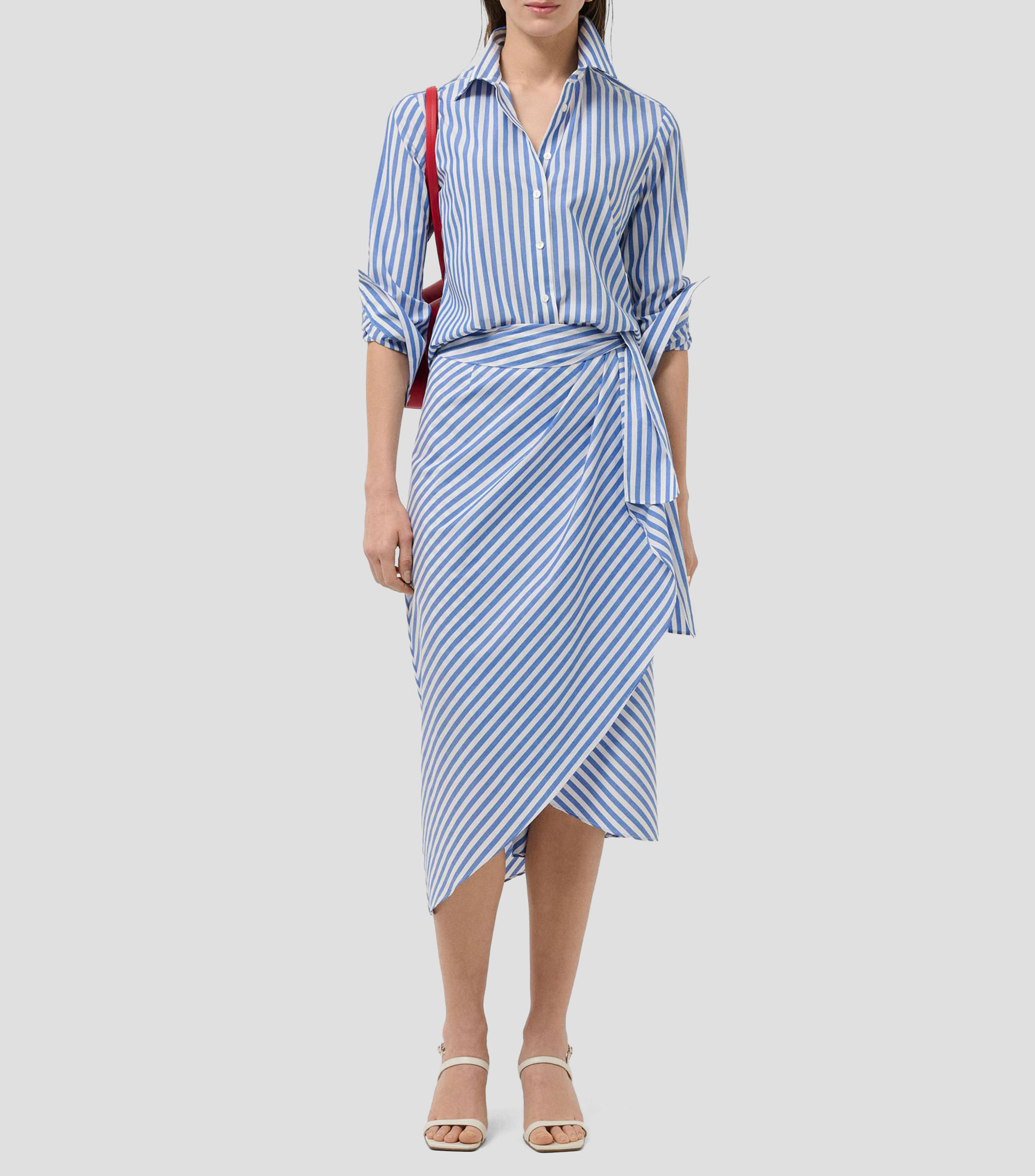 Camisa con rayas manga larga Mujer